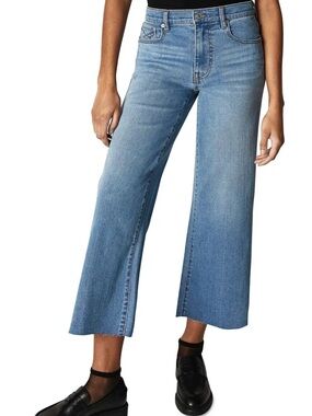 Unpublished Greta High Waist Wide Leg Crop Jeans in Bend